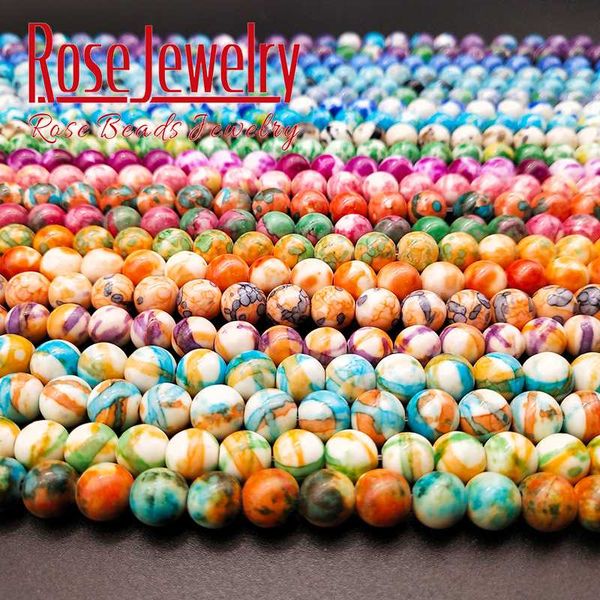 

natural stone orange blue dots rainbow stone round loose beads fit diy handmade charms spacer beads jewelry making