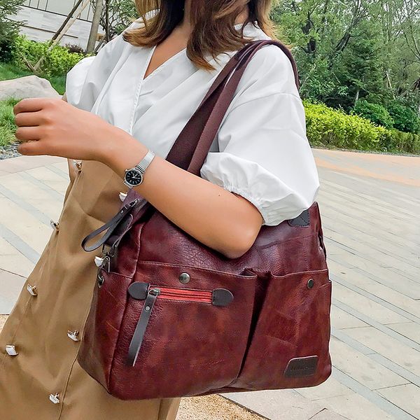 

women handbags luxury big women tote bags vintage pu leather shoulder bags for 2019 messenger bag designer bolsos