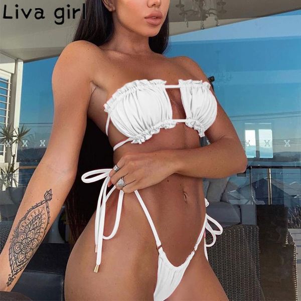 

liva girl women's bikinis split swimwear two piece push-up padded beachwear push-up beach wear bathing beachwear bikinis 20, White;black