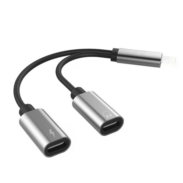

charging audio 2 in 1 earphones adapter cable splitter aluminum converter support call ios10.3 11 for iphone 8 7 lowest price