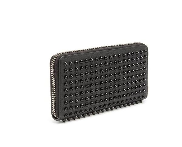 

long style panelled spiked clutch women and men patent leather mixed color rivets bag clutches lady long purses with spikes black white, Red;black