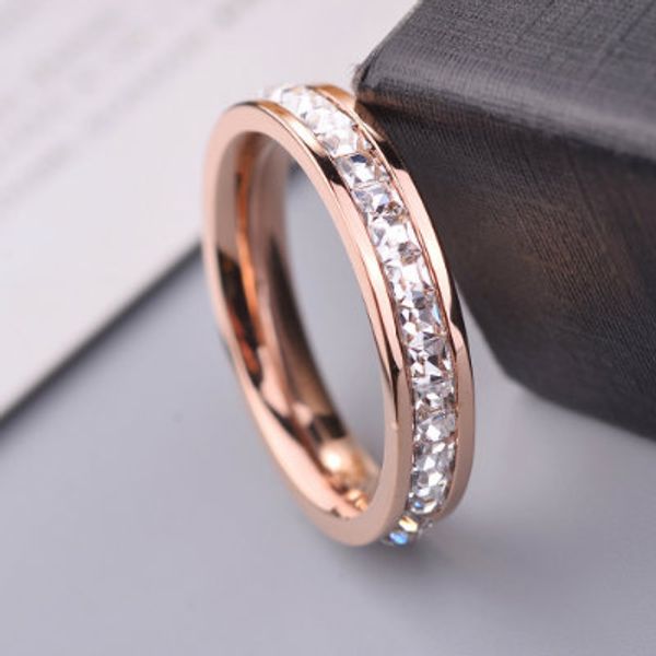 

titanium steel ring womens korean version of the european and american personality 18kt rose gold ring does not fade fashion jewelry wholesa, Silver