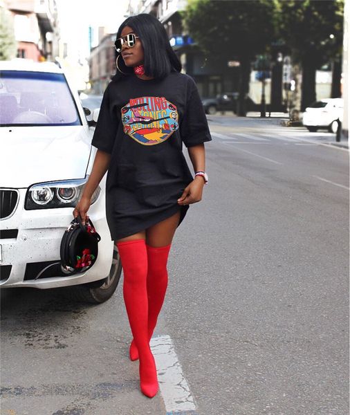 

Fashion Pattern Print Womens Summer Dress Designer Crew Neck Short Sleeve Women Casual Dress High Street