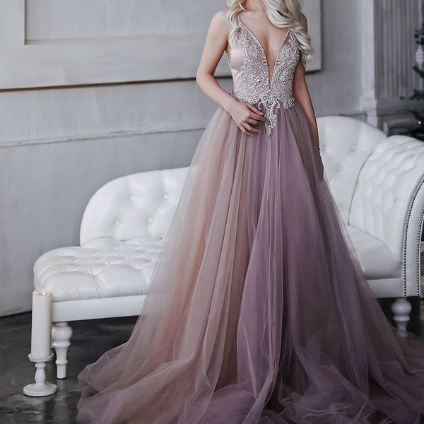 

exquisite heavy beaded prom dresses with rhinestones decoration spaghetti a line evening gowns backless lace evening dresses with side split, Black
