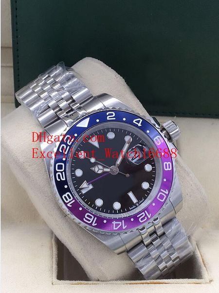 

2 sell mens wristwatches 40 mm 116710 126719 126710 116719 126710blro stainless steel ceramic bezel black dial asian 2813 automat, Slivery;brown