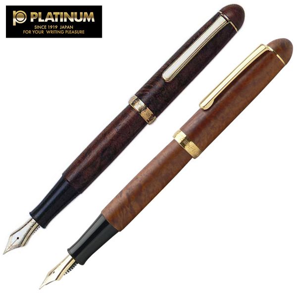 

platinum japan briarwood wooden fountain pen 14k ptb-30000bn 3776