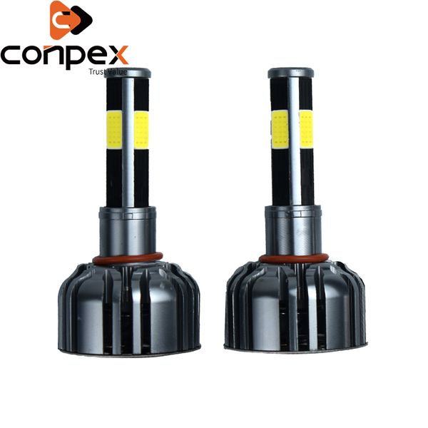 

2pcs автомобиля фара лампы led 12v h4 h7 h11 led canbus огни автомобиля два способа вихревого воздуха система охлаждения четырехсторонний ви