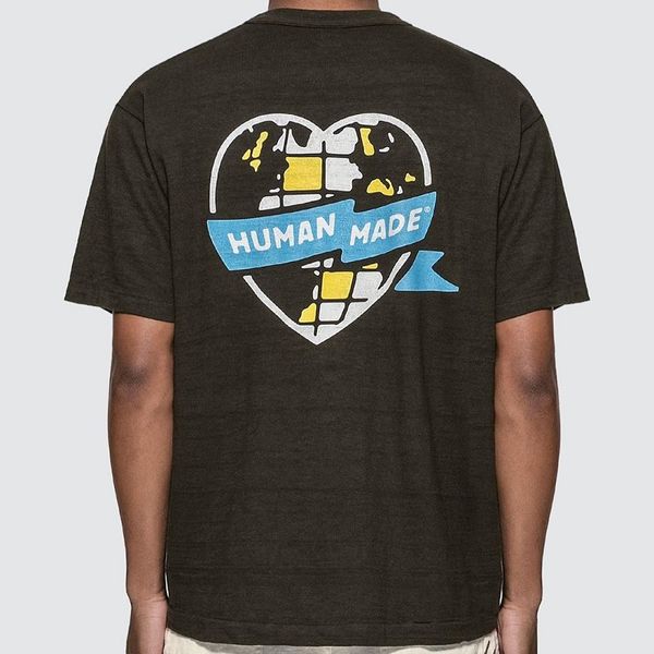 

2020 spring summer luxury human made earth love heart tea tshirt fashion mens designer t shirts women cotton short sleeve top, White;black