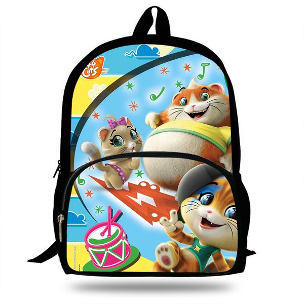 

16-inch cute cartoon 44 cats print backpack for children shoulder bag for teenage boys school backpack kids girls