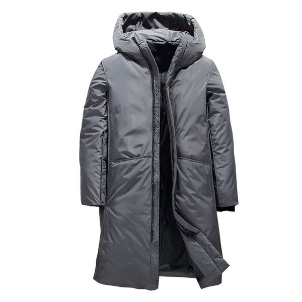 

male thicken coats 90% white duck down x-long jackets men winter long parkas waterproof windproof hooded coat, Black