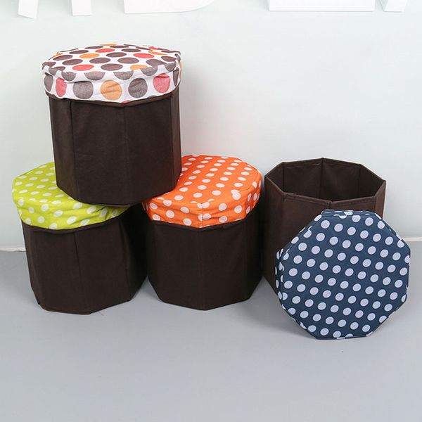 

creative multi-function storage boxes stool non-woven folding sundries organizer household octagon change shoe storage stool dh1397