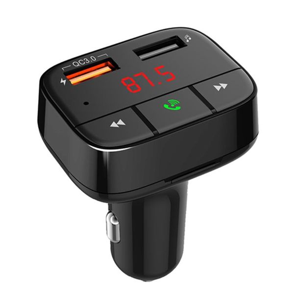 

durable fm transmitter bluetooth 5.0 support hands-phone calls car kit mp3 music player usb charger car electronics