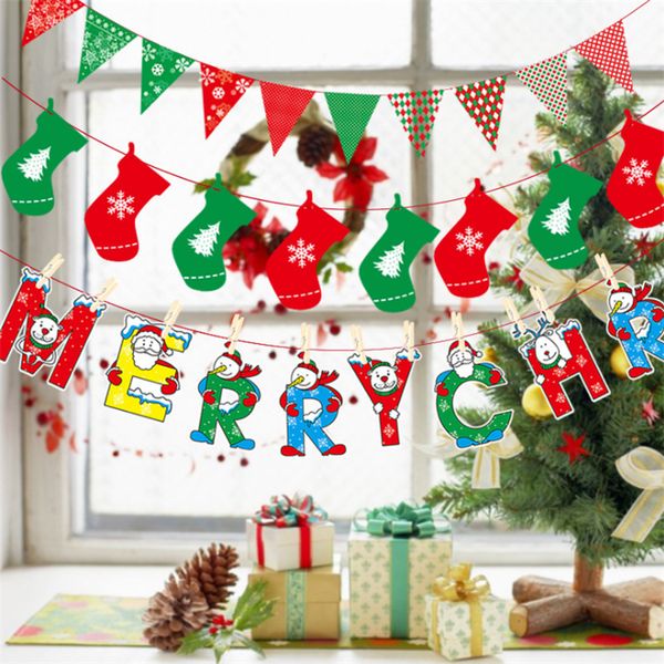 

christmas flags party supplies colorful banner 8 styles christmas decorations home decor flags santa claus snow man xmas flag jy427