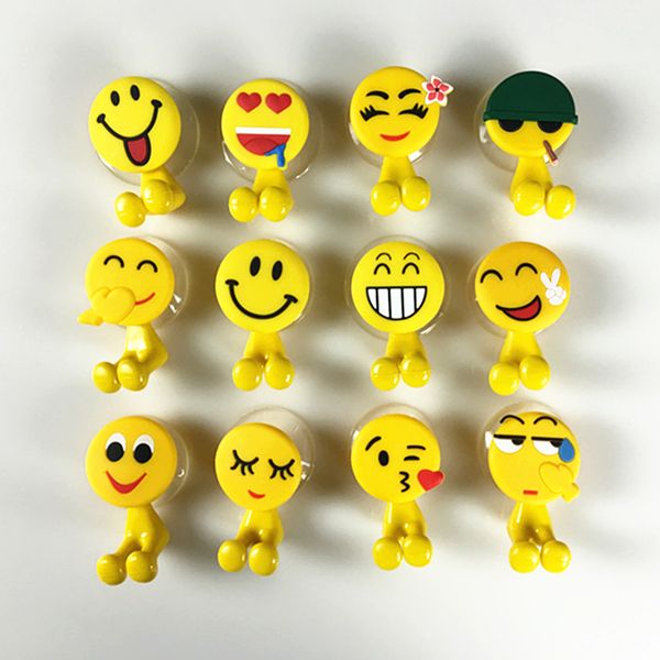 

12 colors cute funny emoticons cartoon suction cup toothbrush holder hooks bathroom set accessories