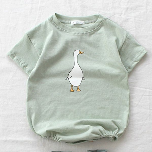 

baby kids clothes Romper Short Sleeve Goose Print Romper Clothes 100% cotton girl boy rompers 0-2T