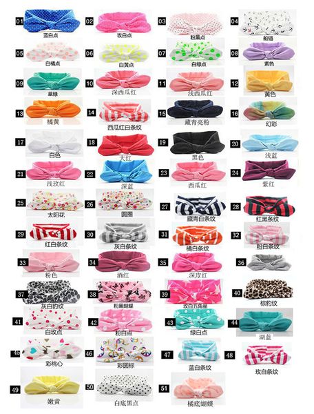 

51 color xma bohemian bow headband mermaid ea ter rabbit bunny ear cotton girl baby wave dot turban twi t knot hair band headband
