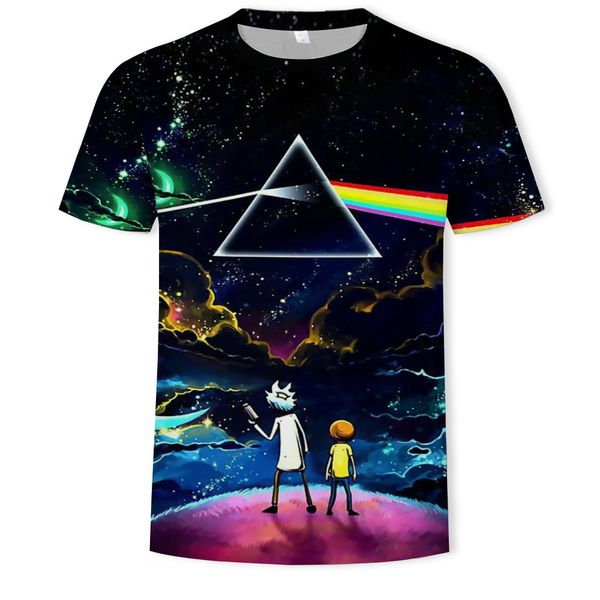 

menscartoon digital printing 3d short sleeve t-shirt, White;black