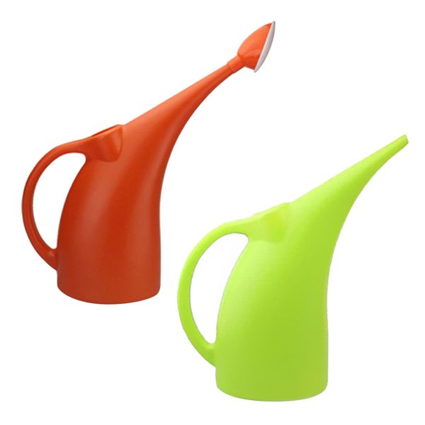 

2x high capacity watering can plastic watering pot for plants houseplant patio plants hanging plants and outdoor gardens 2l orange+3l green