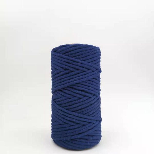 

ropemate soft cotton cord macrame decor project handmade 4mm 100meters - 1 single strand - navy blue color, Black;white