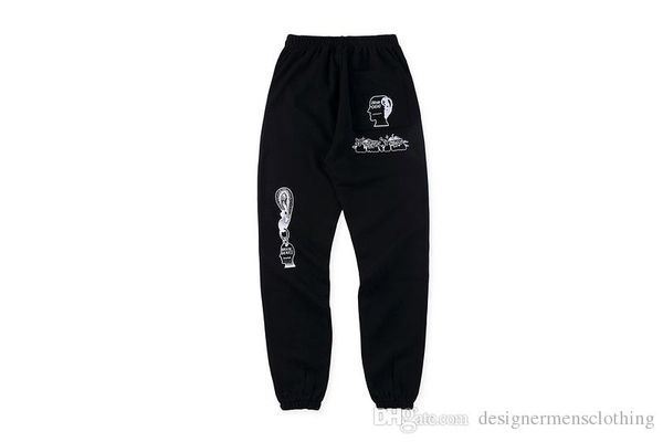 

brain dead густаво sweatpants mens kanye руно дизайнер pantalones карандаш брюки повседневные брюки скейтборд, Black