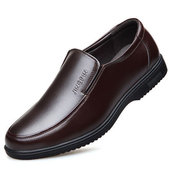 

slip-on shoes for men cotton shoes elder loafer solid leisure footwear four seasons flat heel footwear zy3771, Black