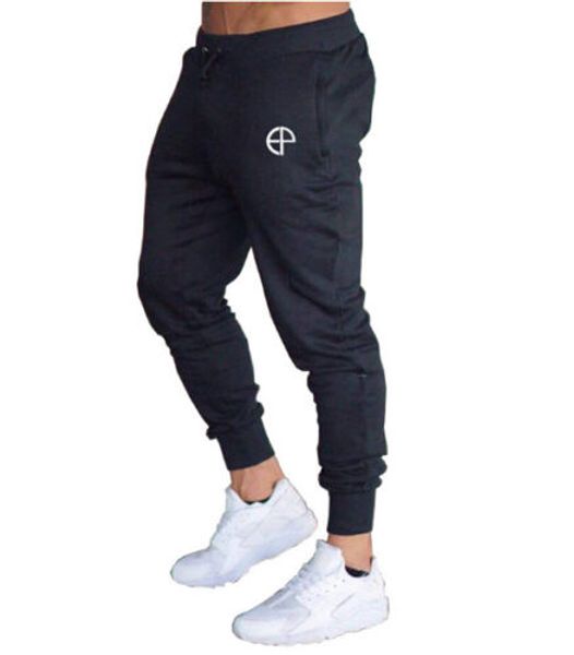 

2020 fashion new mens slim fit tracksuit bottoms skinny jogging joggers sweat pants long trousers, Black;blue