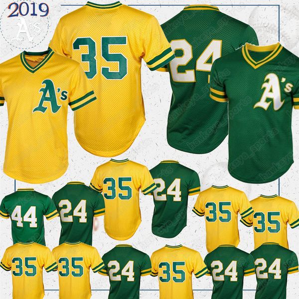 

Oakland jerseys Athletics 24 Rickey Henderson OAK 35 jersey baseball jerseys green 2019 men high quality