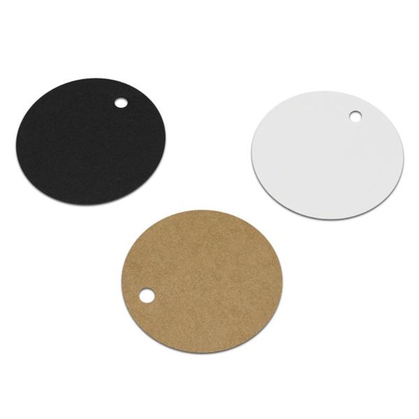 

2000pcs/lot 2cm diameter round blank gift price kraft paper hang tag wedding party favor craft decoration small cards label
