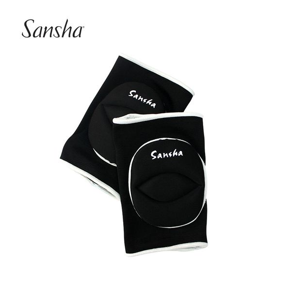 

sansha sport kneecap for football basketball volleyball sport safety protector knee pad, Black;gray