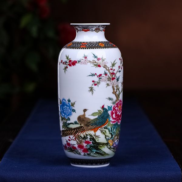 

new chinese style jingdezhen ceramic vases flower hydroponic vase jingdezhen ceramic flowers modern living room table decoration