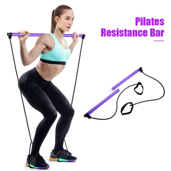 

procircle pilates resistance band pilates exercise bar stick for total body workout, yoga, fitness, stretch, sculpt, tone