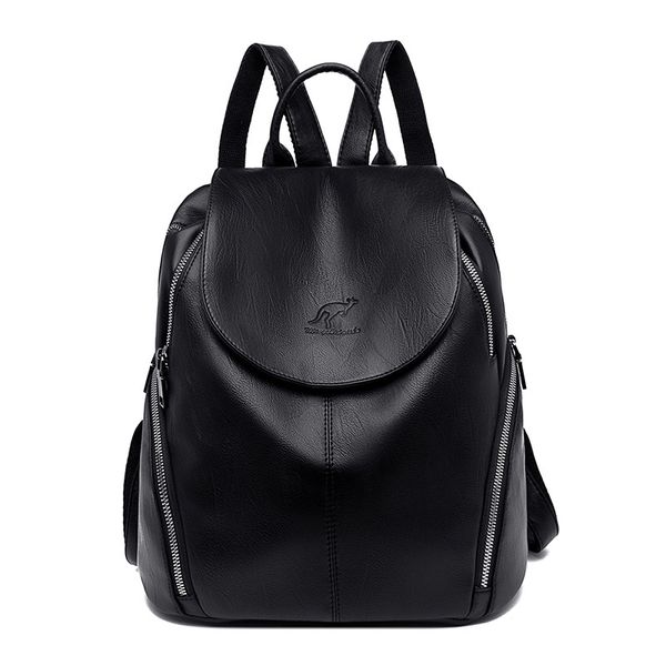 

backpacks fashion simple shoulder bag female new student soft leather teenager outdoor large capacity women backpacks mochilas