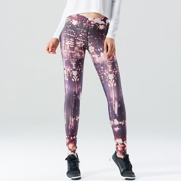 

kezrea2019 new yoga printing sports fitness yoga pants running tight elastic casual sports pants, White;red