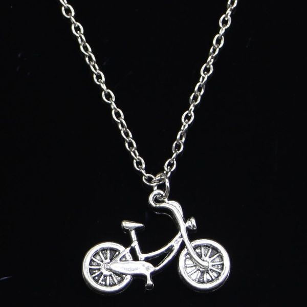 

20pcs new fashion necklace 26x18mm bicycle bike silver pendants short long women men colar gift jewelry choker
