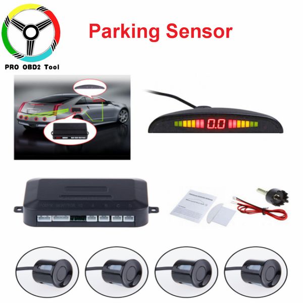 

2018 new arrival led display car parking sensors 4 radars automobile jalousie parkmaster car-detector parktronic alarm