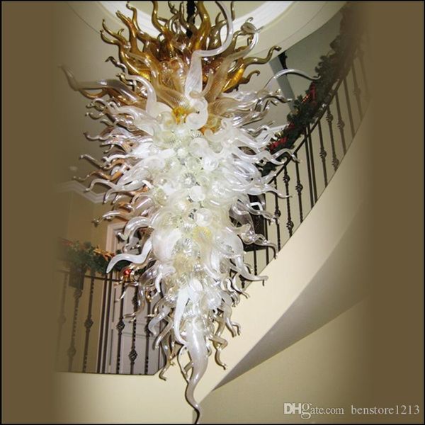 

modern art decorative chandelier light staircase handmade blown glass large hanging led chandelier lighting for villa decor
