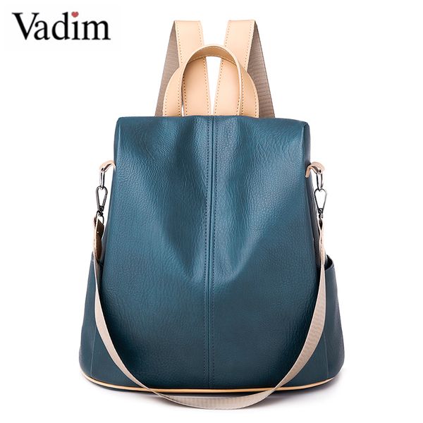 

vadim multifunction women backpack preppy style school bags for teenage girls ladies backpack female travel bag bolsa feminina