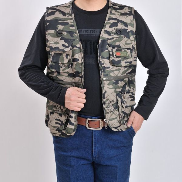 

2018 oversize 4xl multifunction men vest with many pockets quick dry sleeveless waistcoat travel clothes pgraphy vest, Black;white