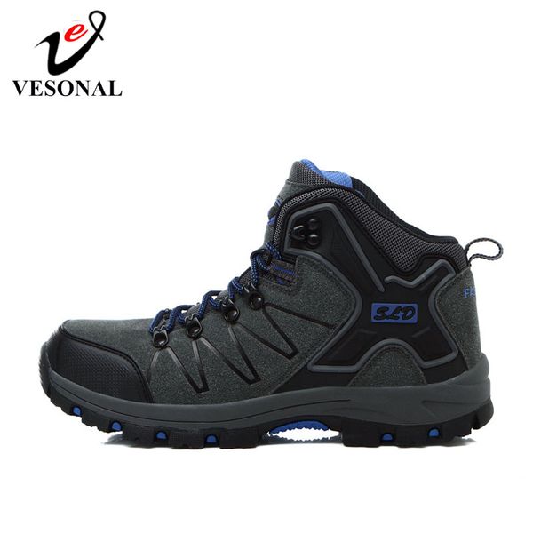 

vesonal 2019 autumn winter suede leather outdoor ankle snow men boots shoes male casual boot sneakers footwear, Black