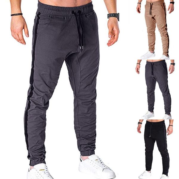 

мужские дизайнерские спортивные штаны сплошной цвет мода drawstring грузовой карандаш homme одежда летняя running повседневная одежда, Black
