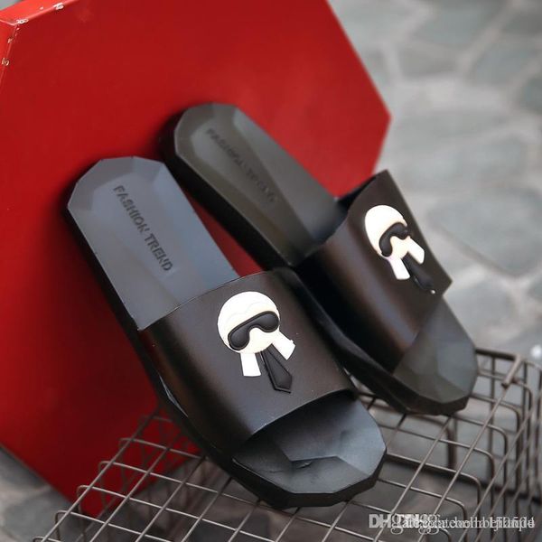 

luxury slippers women and men summer sandals casual shoes printing galeries lafayette brand designer slippers boys and girls slippers, Black