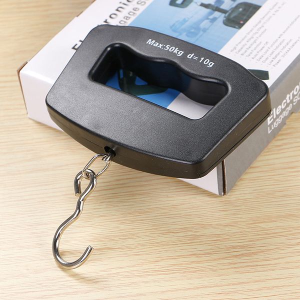 

portable mini digital hand held 50kg*10g fish hook hanging scale electronic weighting luggage scale wholesale