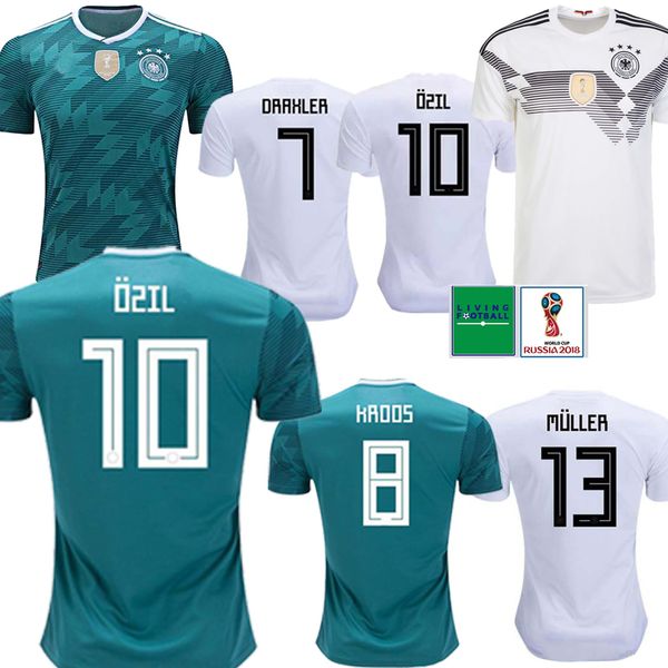 

Germany 13 MULLER Home/Away Soccer Jersey 10 8 KROOS Soccer Shirt 5 HUMMELS 17 BOATEN new Football jerseys 2018 World Cup