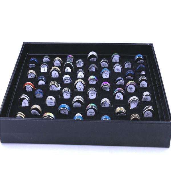 

new fashion men rings jewelry titanium steel stainless steel rings 50pcs/box size 18-21 mix cy2, Silver