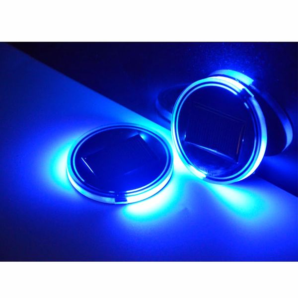 2019 Solar Powered Blue Led Car Cup Holder Mat Luminous Cup Pad Car Interior Decoration Lights Universal Tuning From Miaotang 25 15 Dhgate Com