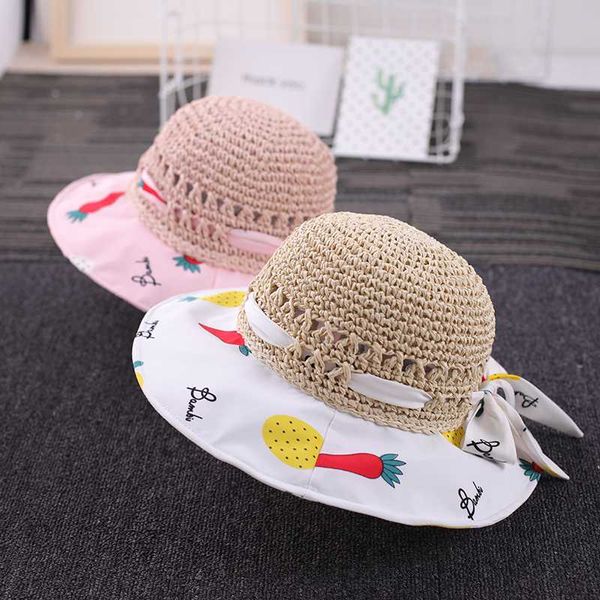 

girls hat summer thin straw hat sun, Yellow