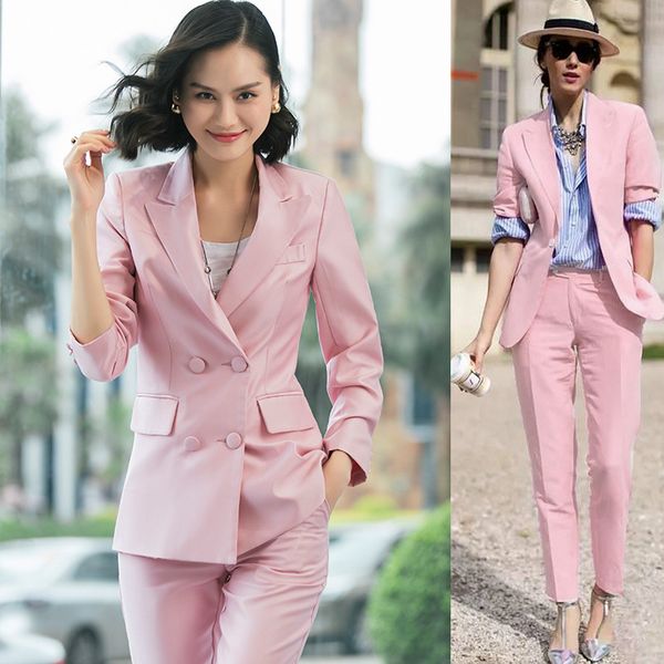 

women 2 piece/set business blazer suit set slim fit professional female long sleeve pant suits fashion ladies office work wea, White;black