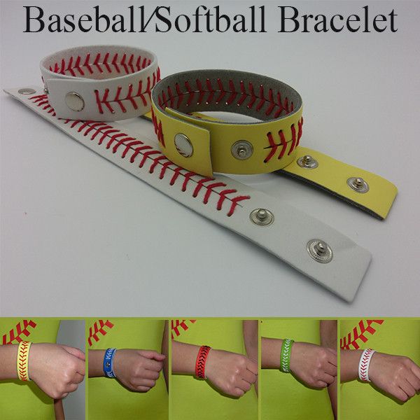 

Softball ba eball port bracelet actual ba eball leather lacing