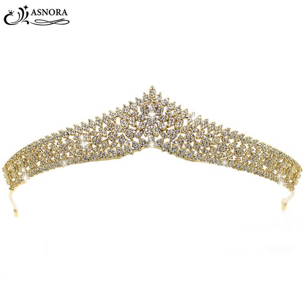 

asnora великолепные свадебные аксессуары для волос свадебный волосы ювелирные изделия золотые коронки диадемы для женщин новья tocado девоче, Slivery;golden