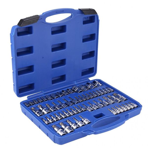 

60pcs tamper proof security bits plus external star set torx star socket bits tool kit set 1/4" 3/8" 1/2" drive torx socket